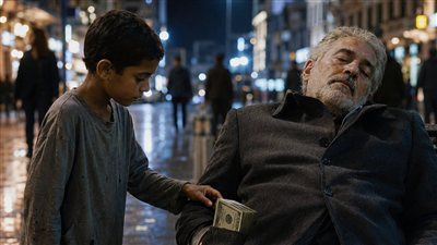 الملياردير عمل نفسه نايم في عز البرد